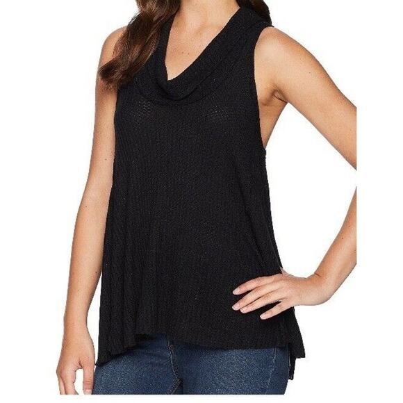 Free People We The Free Women’s Swing It Cowl Black Tank Sz XS Black Basic - Picture 1 of 8